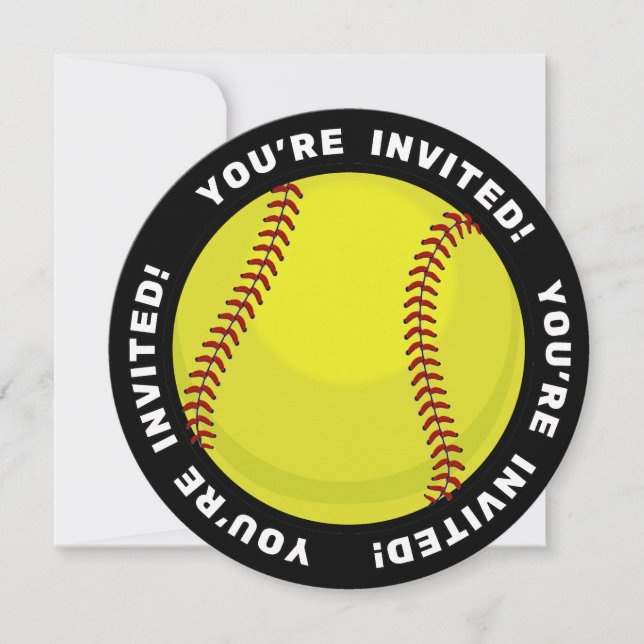 Invitación Fan del softball (Anverso)