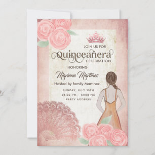 Invitación Fanáticos de la mano rosa rosa de la cosecha rosas