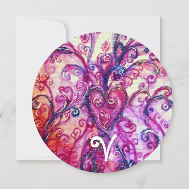 Invitación FANCÍA BLANCA ROSA FLORECE EL Monograma Floral (Anverso)