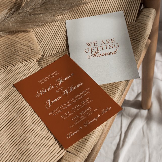 Invitación Fancy Burnt Orange Boho Chic Terracotta Wedding (Subido por el creador)