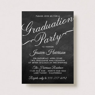 Invitación Fancy Chalkboard Typography Graduation Party