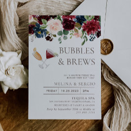 Invitación Fancy Classic Flower Bubbles & Brets Bridal Ducha
