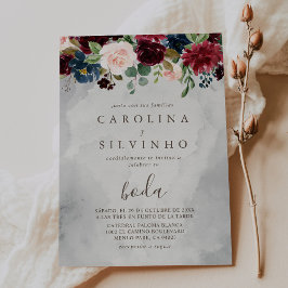 Invitación Fancy Classic Flowers Boda Boda