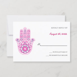 Invitación Fancy Colorful Hamsa Response Cards