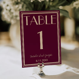 Invitación  Fancy Fig Beige Old Money Wedding Table Number