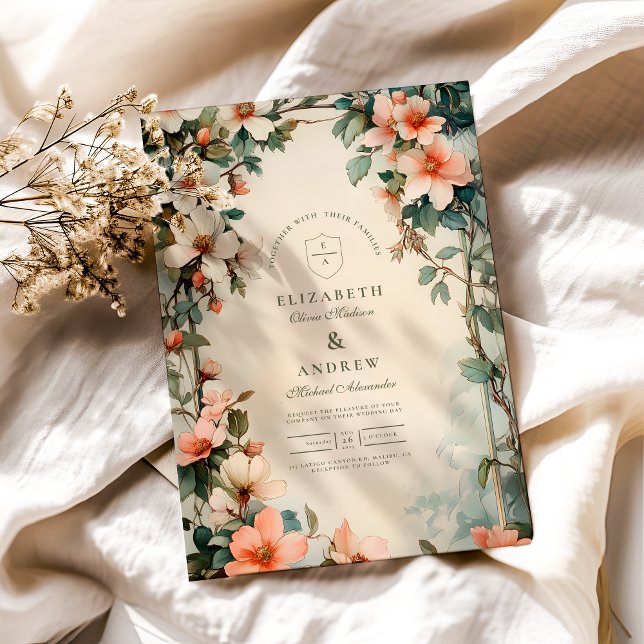 Invitación Fancy Floral Art Nouveau Boda (Subido por el creador)