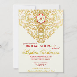 Invitación Fancy Florece Golden Bridal Shower