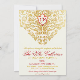 Invitación Fancy Flourige Golden Receptions Only