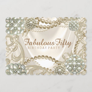 Invitación Fancy Hollywood Glam Pearl Birthday Party