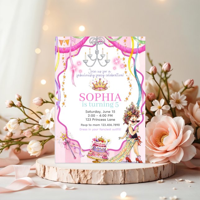 Invitación Fancy Nancy Birthday Invitation | Pink Princess (Subido por el creador)
