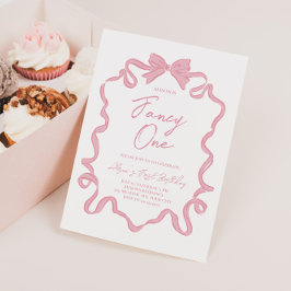 Invitación Fancy One Bow Coquette Birday
