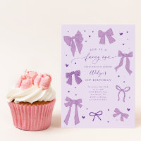 Fancy ONE Coquette Bow Purple Birday Party