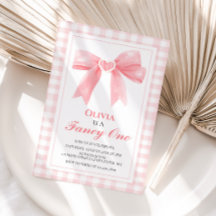 Fancy One Pink Bow preppy Coquette 1er cumpleaños