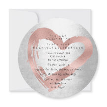 Fancy Pink Rose Gold Heart Silver Cumpleaños