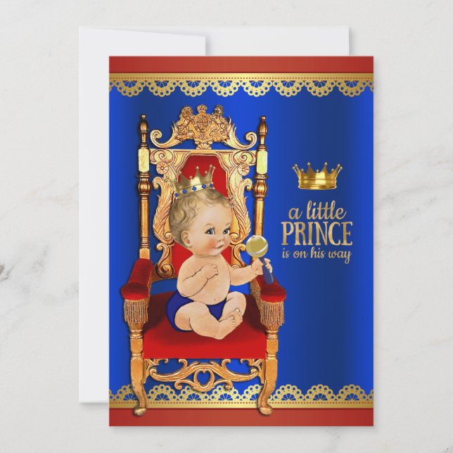 Invitación Fancy Prince Baby Shower (Anverso)