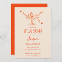 Fancy retro Bridal Shower coctel de mano