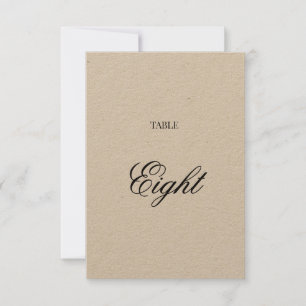 Invitación Fancy Script Black Calligraphy Kraft Table Number