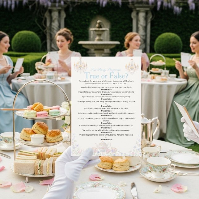 Invitación Fancy Tea Etiquette Game Card (Fancy Tea Etiquette Game Card)