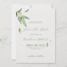 Fancy Toscana Olive Leaves-Save the Date