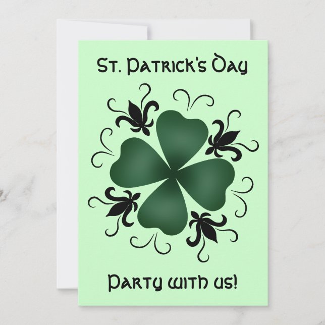 Invitación Fancy Victorian shamrock (Anverso)
