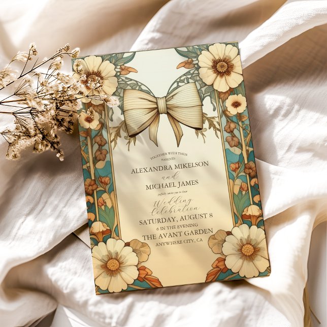 Invitación Fancy Vintage Floral Art Nouveau Boda (Subido por el creador)