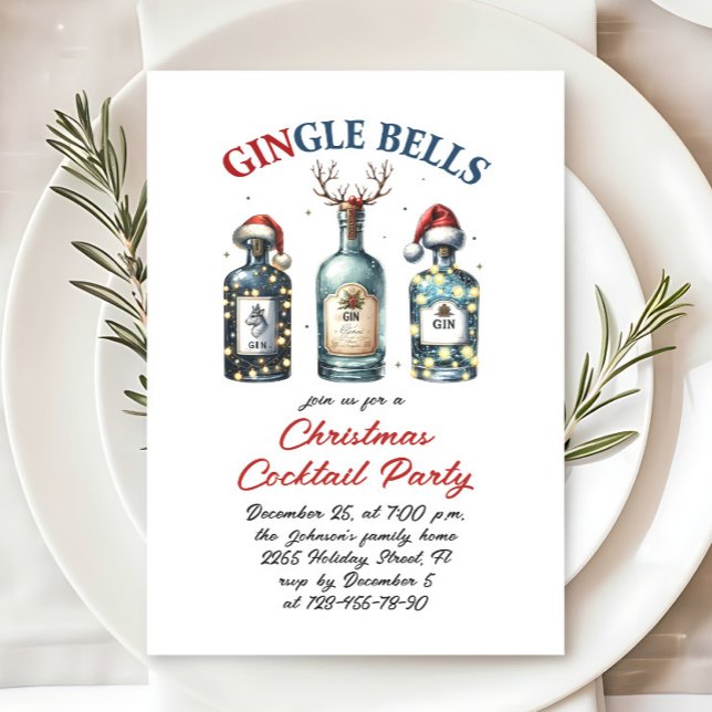 Invitación Fanny Hand Drawn Navidades Holiday Cocktail Fiesta (Subido por el creador)