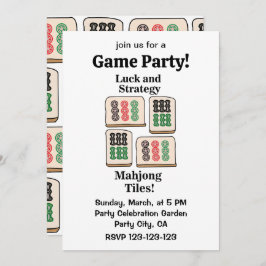 Invitación Fans de Mahjong Tiles Luck Strategy Player