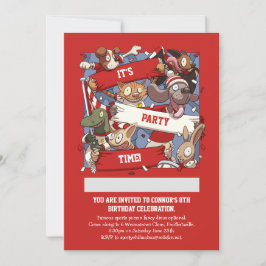 Invitación Fans divertidos de los deportes animales asustan a