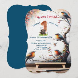 Invitación Fantasía Artística, Dibujos de Aves en Color