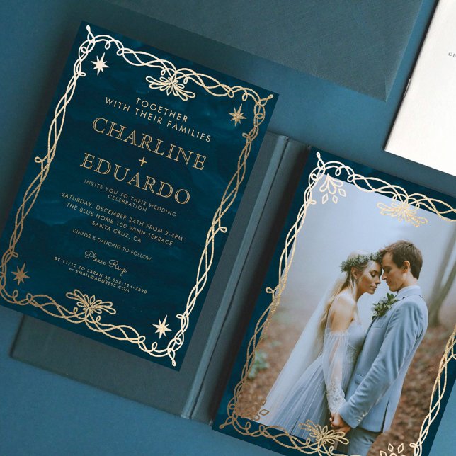 Invitación Fantasía celestial dorada Boda Ivy (Subido por el creador)