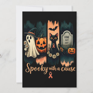 Invitación Fantasía con una causa - Halloween y cinta rosada