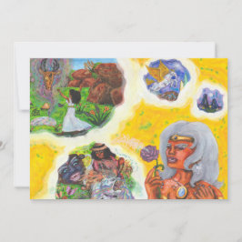 Invitación Fantasía de Acuarela Diosa Sueños Amor Dimensión