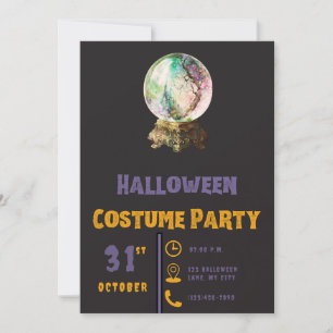 Invitación Fantasia de Castillo en Bola de Cristal Halloween 
