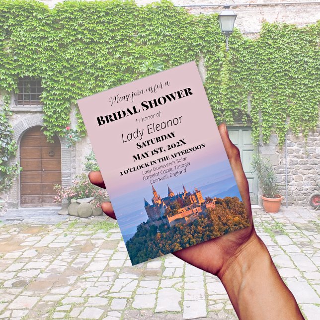 Invitación Fantasía de Castillo Medieval Rosa Despedida de So (Subido por el creador)