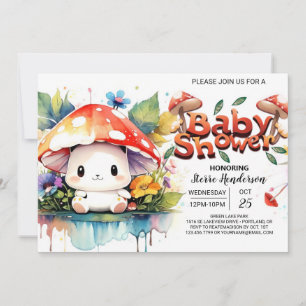 Invitación Fantasía de hongos encantados Baby Shower