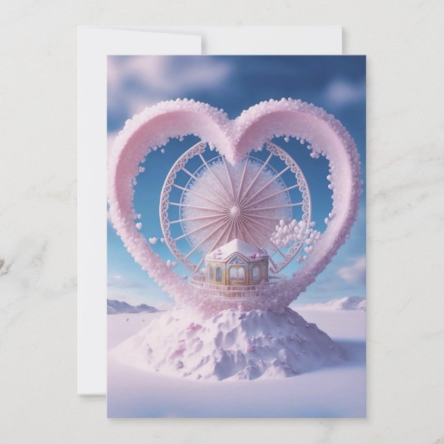 Invitación Fantasía de invierno: Boda del corazón de milagro  (Anverso)