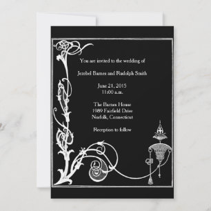 Invitación Fantasía de la bolera en blanco y negro