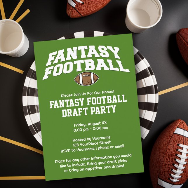 Invitación Fantasía en el fútbol - Descarga instantánea de Fi (Fantasy Football Party Invitation)
