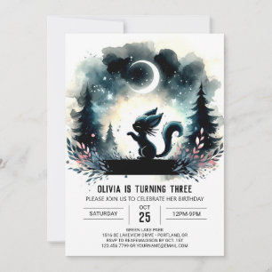 Invitación Fantasía Encantada Cumpleaños Gato