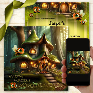 Invitación Fantasía Forestal Fairy Tale Child Cumpleaños