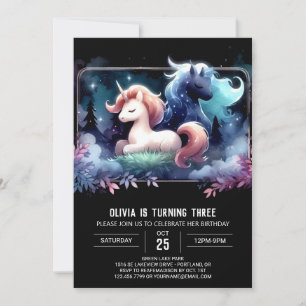 Invitación Fantasía Forestal Horario Cumpleaños