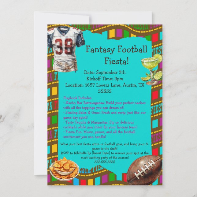 Invitación Fantasía Fútbol Fiesta (Anverso)