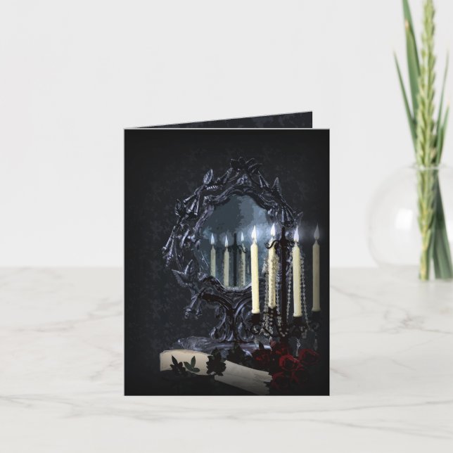 Invitación Fantasía gótica de las reflexiones que casa RSVP (Anverso)