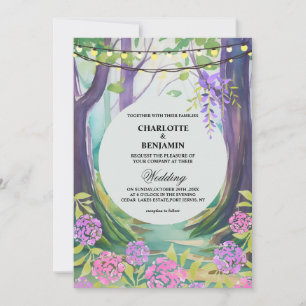 Invitación Fantasía Magia encantada Boda forestal