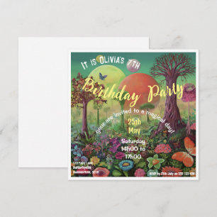 Invitación Fantasía mágica Flower Garden Cumpleaños