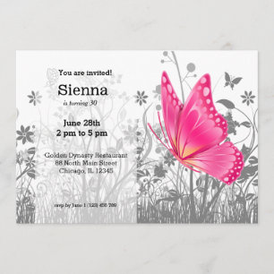 Invitación Fantasía mariposa * elegir color de fondo