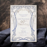 Invitación Fantasía medieval 60º cumpleaños<br><div class="desc">Estas invitaciones están aquí en asuntos de fiesta. Las piezas coordinadoras de esta fantástica suite invitaciones para cumpleaños cuentan con árboles elegantes de estilo celta o elvish, detalles falsos de Relieve metalizado y texto celta en pergamino. Perfecto para su gran fantasía boda o cumpleaños de jugador rpg. ¡Solicite sus invitaciones...</div>