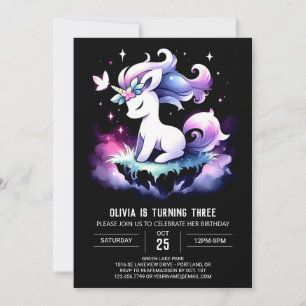 Invitación Fantasía Minimalista de cumpleaños del caballo