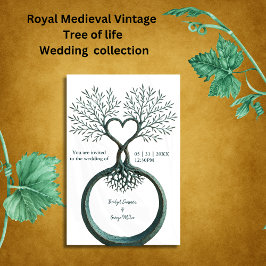 Invitación Fantasía mística medieval grabando Boda de árboles