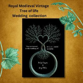 Invitación Fantasía mística medieval grabando Boda de árboles